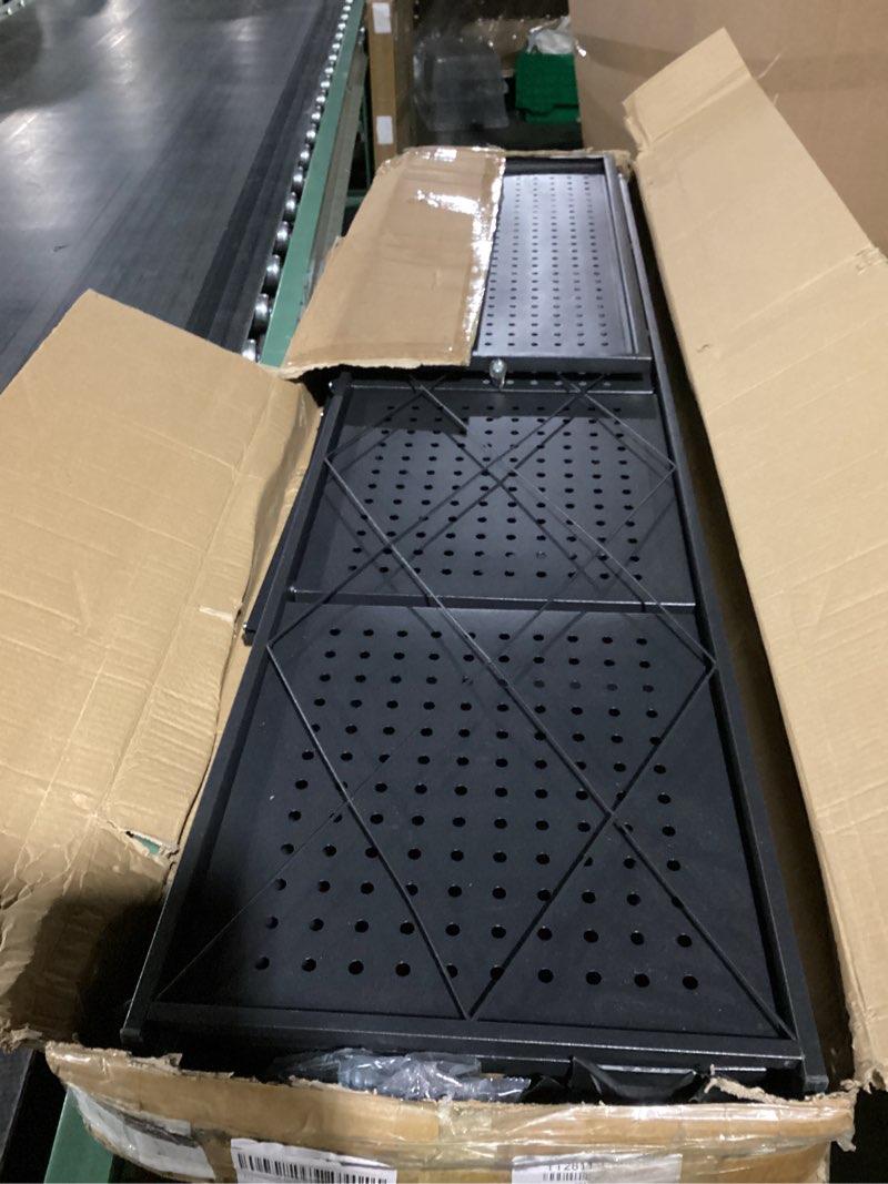 Condition photo showing Good Condition for brian & dany 4-tier foldable storage shelves with wheels, folding metal rack shelving unit, heavy duty no assembly organizer shelf for garage, kitchen, basement, pantry, black