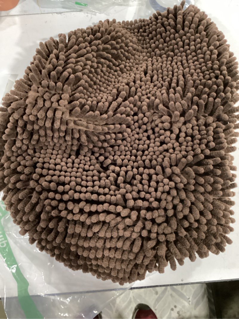 Condition photo showing Good Condition for olanly soft chenille bathroom toilet lid cover, machine washable seat covers, 17.5x15, stays in place with rubber backing, fits most round, elongated and oblong lids, bathroom accessories decor, brown