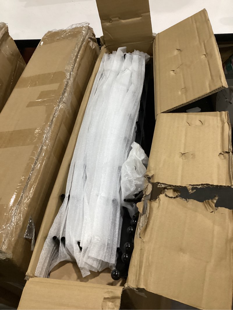 Condition photo showing Good Condition for 10 panels decorative garden fence with gate, 40in(h)×21.6ft(l) animal barrier fence, metal round tube garden edging border, reusable ground defense temporary fencing for outdoor yard flower bed, black 10 panels with gate, 40 in (h) x 21.6 ft (l) black