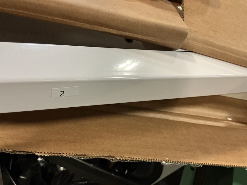 Condition photo showing As Is for comhoma standing desk adjustable height & tiltable tabletop, portable stand up desk for laptop, mobile folding desk for home office work and walking pad treadmill, height 30.7"-46.4", white white 31.5 in
