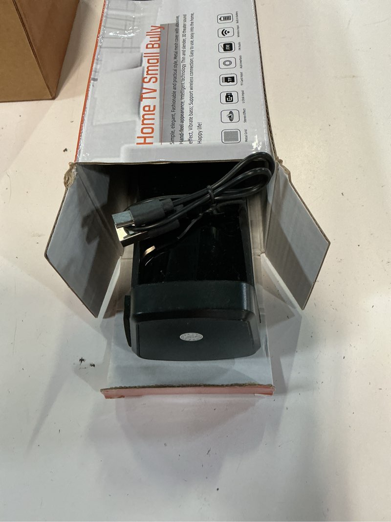 Condition photo showing As Is for dnil portable long bar speaker, bluetooth wireless speaker, powerful speaker for home use, outdoor parties, beach, and travel 1