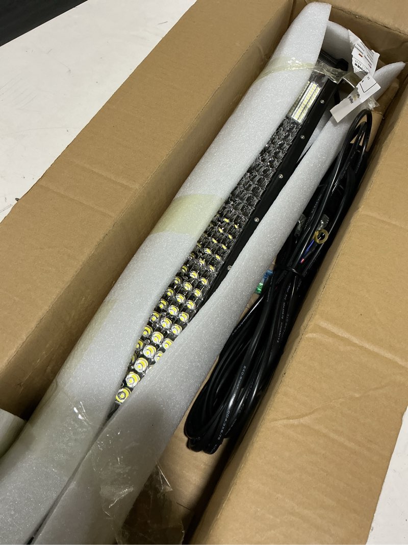 Condition photo showing Good Condition for skyworld led light bar, 23" 570w spot flood combo beam work driving lamp with license plate mounting bracket holder 12v rocker switch wiring harness kit for auto truck car atv suv 4x4 offroad