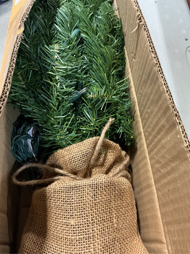 Condition photo showing As Is for 2' Small Christmas Tree with Burlap Base | Realistic Christmas Green Tips | Indoor/Outdoor Use | Holiday & Christmas Décor | Office Tree | Perfect for Kids, Children Bedroom Tree