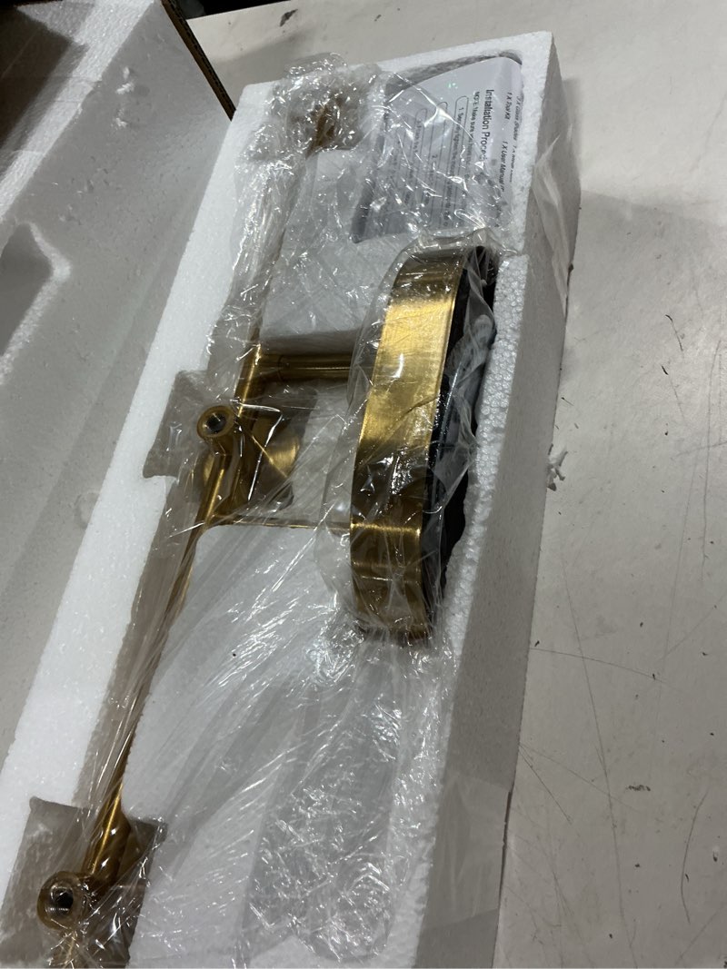 Condition photo showing Good Condition for modern crystal bathroom vanity light, 3-light brushed gold bathroom light fixtures with clear shades, vanity lighting fixtures over mirror (exclude bulb) brushed gold 3-light