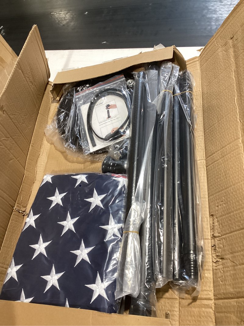 Condition photo showing Good Condition for indoor flag pole kit with base 8ft-9.5ft,aluminum commercial indoor flagpole with black ball top finial & 360° rotating anti wrap ring,adjustable heavy duty flag pole kit for office school (1pack) 8-9ft 1pack