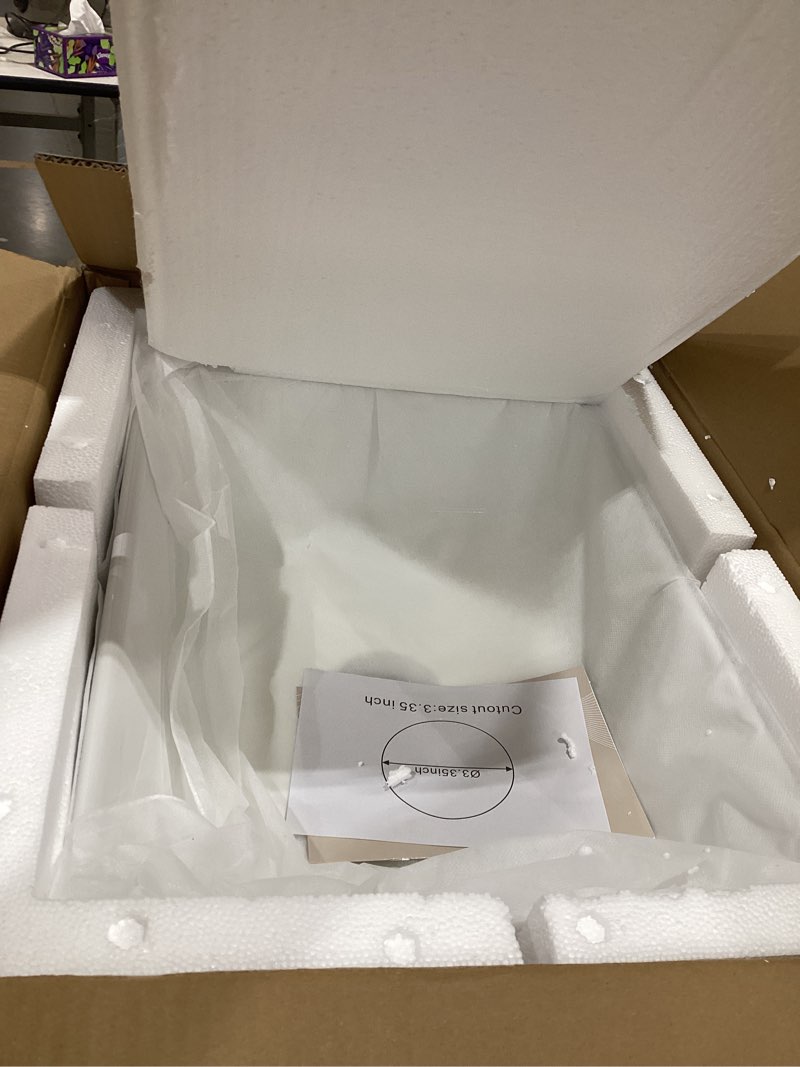 Condition photo showing As Is for Lordear Vessel Sink Rectangle 19 Inch Bathroom Sink,Rectangular Modern Above Counter Bathroom Sinks White 19x15 Inch Porcelain Ceramic Vessel Vanity Sink Art Basin 19"x15" A - White