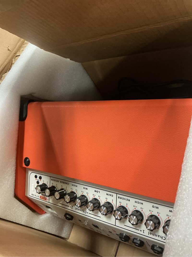 Condition photo showing Good Condition for Coolmusic BP80 Battery Powered Acoustic Guitar Amplifier- Portable Bluetooth Speaker 100W, 6 Inputs,3 Band EQ,Orange