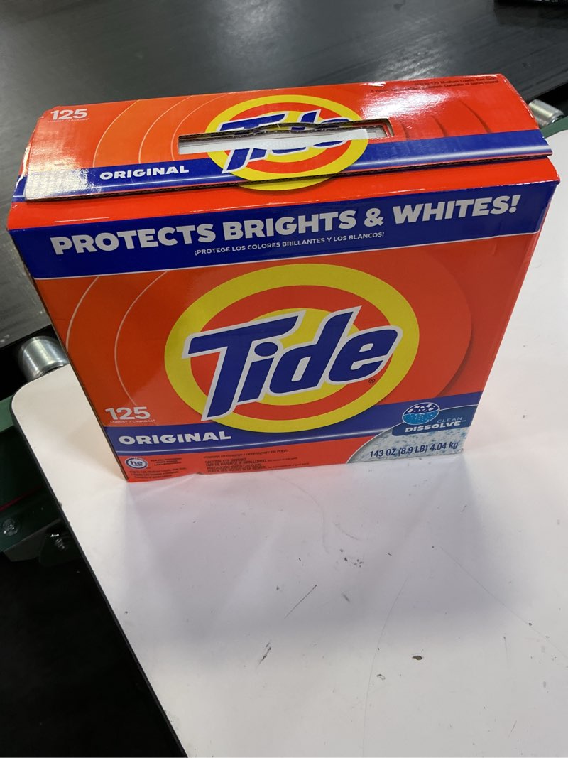 Condition photo showing New/Like New for tide powder laundry detergent, original scent, 113 loads, 143 oz original 143 ounce (pack of 1)