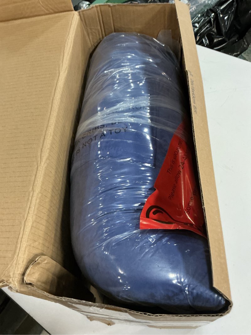 Condition photo showing Good Condition for Nestl Reading Pillow with Shredded Memory Foam, Designed for Sitting Up in Bed and Couch, Back and Arms Adjustable Support for Adult & Teens Backrest Pillows for Reading, with Washable Cover Navy Blue Standard 18" 18 - Navy Blue