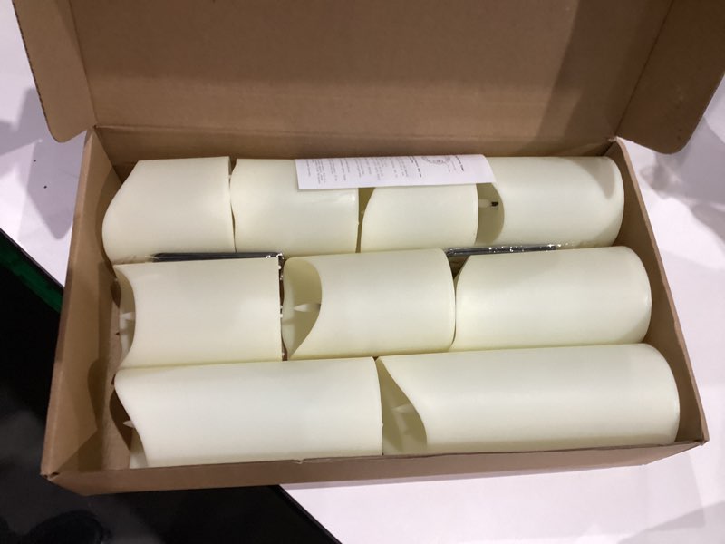 Condition photo showing Good Condition for Flameless Candles with Remote, Battery Operated Flickering Flameless Candles, LED Candles with Timer 2/4/6/8H, with Realistic LED Candles Set of 9 (D3 x H 3" 4" 5" 6" 7") (Ivory)