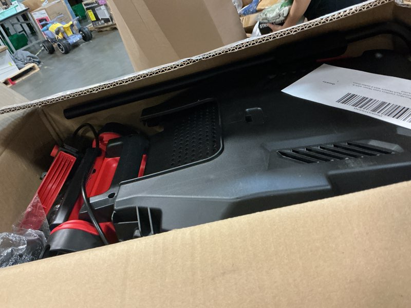 Condition photo showing Good Condition for mzk 20v 13" electric lawn mower, brushless cordless lawn mower with 4-position height adjustment, walk-behind push mowers with 8 gallon grass bag, 2 x 4.0ah batteries & charger included red