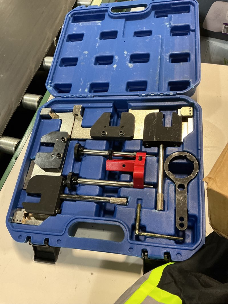 Condition photo showing Good Condition for camshaft alignment timing tool kit fits for bmw m3 m5 m6 n63 s63 s63b44o0 s63b44t0 engine,camshaft tension locking alignment tool,oe #2249163, 118570, 119190, 2249144, 2249159