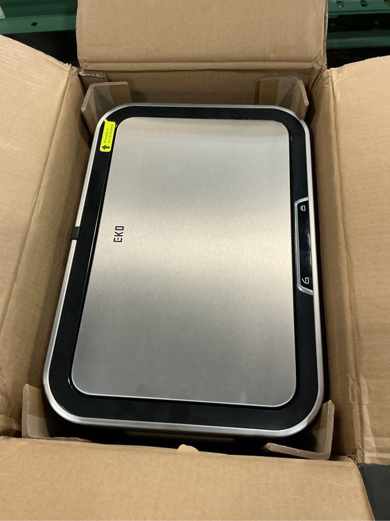 Condition photo showing Good Condition for eko deluxe mirage-t 50 liter / 13.2 gallon touchless rectangular motion sensor trash can, matte stainless steel finish deluxe 50l - stainless steel
