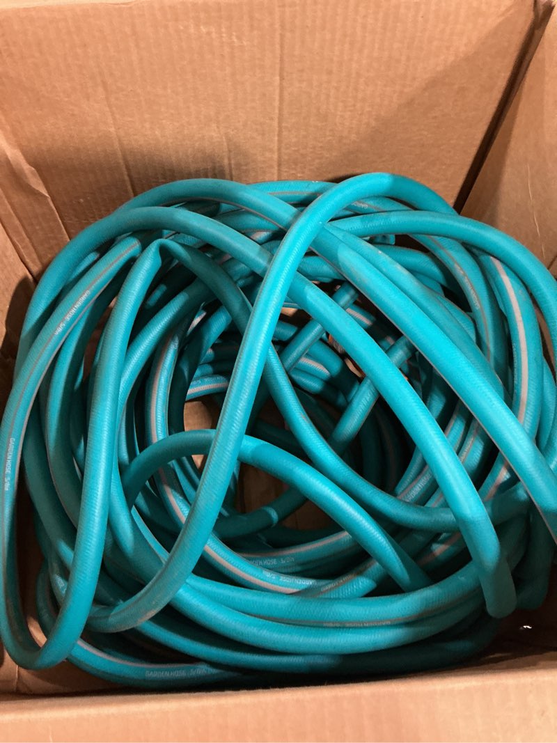 Condition photo showing As Is for agiiman garden hose super flexible water hose, 100ft x 5/8" heavy duty, light weight, rubber hose for all-weather outdoor