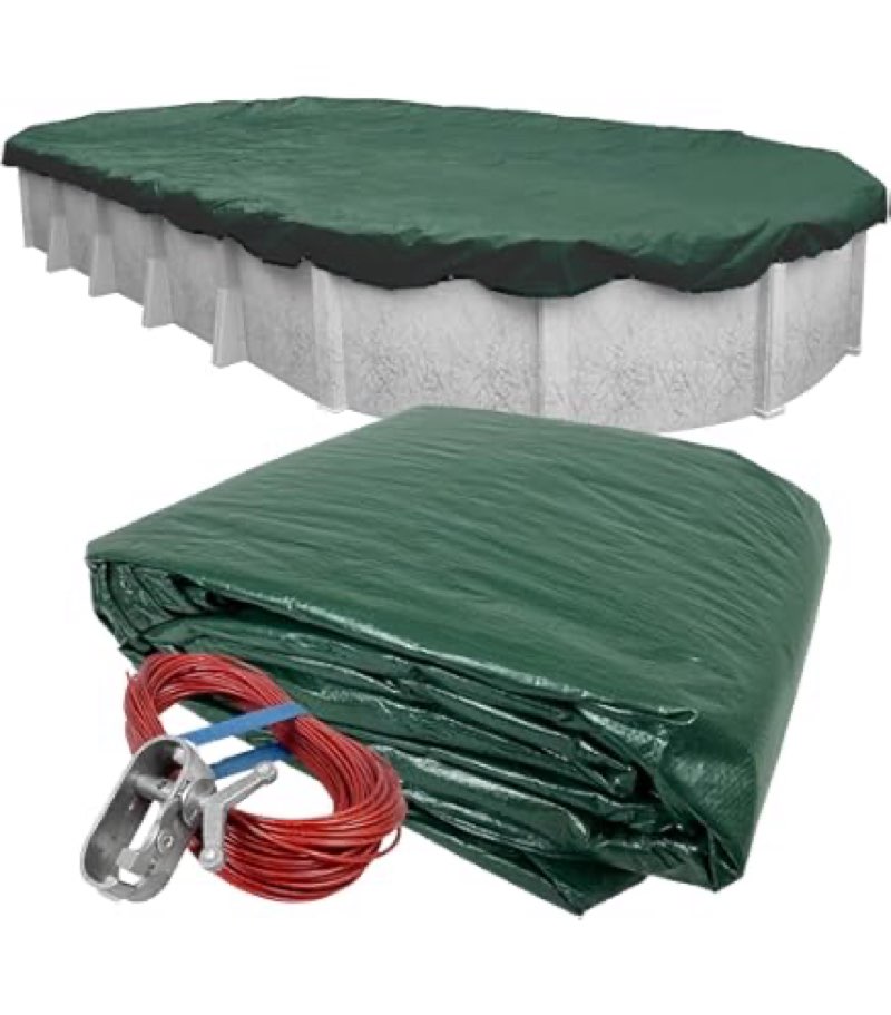 Robelle 481224-4 Winter Pool Cover Titan, 12 x 24 ft Above Ground Pools Green 12 x 24-ft. Pool