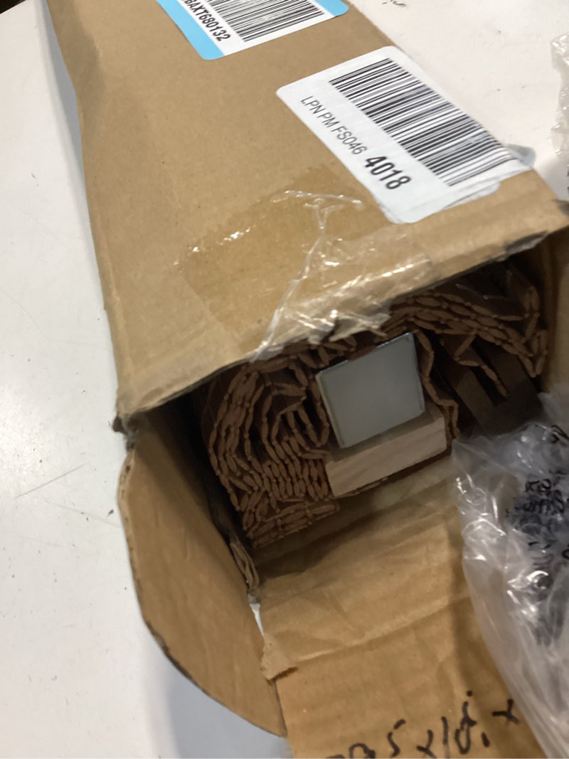 Condition photo showing As Is for cordless light filtering woven wood bamboo shade