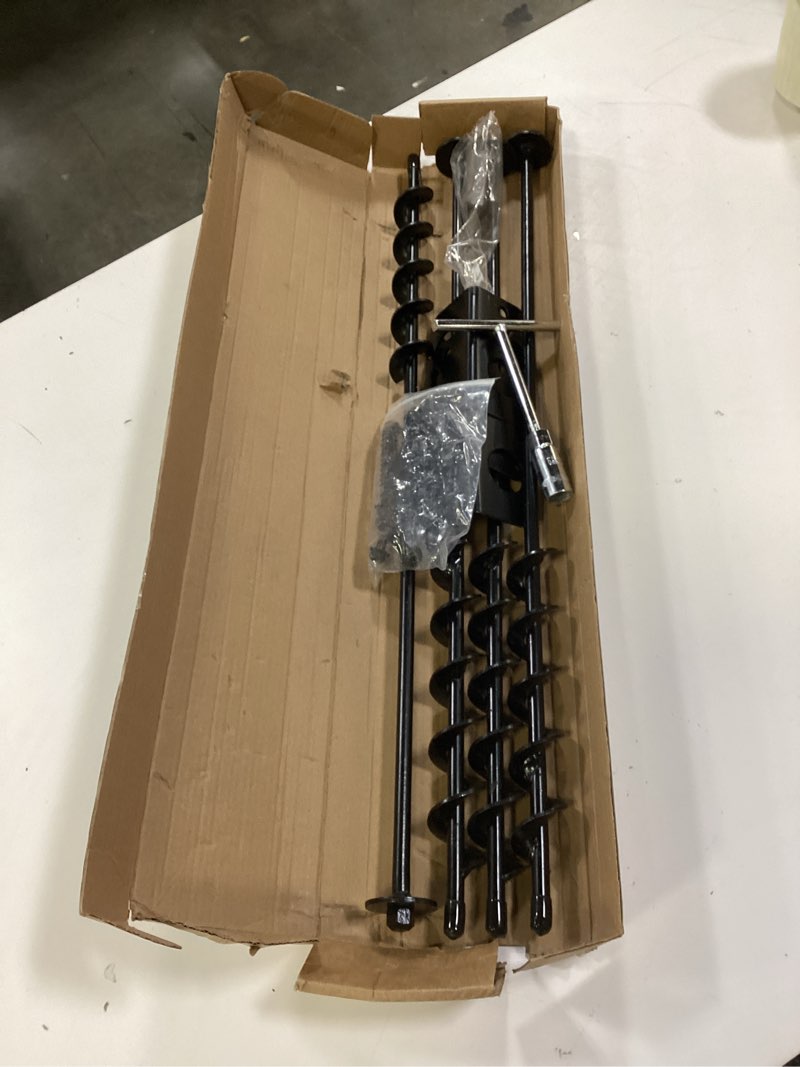 Condition photo showing Good Condition for 25" ground anchors screw in, mobile home anchors with upgraded wider spiral blades, earth anchors swing set anchors high wind heavy duty for shed, trampoline, carports(set of 4) 25"-4pcs(large blades) black