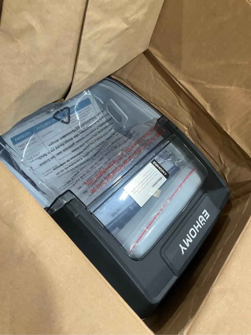 Condition photo showing Good Condition for euhomy ice maker countertop with carry handle, 9 cubes ready in 6 mins, 26.5lbs/24h, self-cleaning, 2 sizes of bullet ice with basket and scoop, portable ice maker machine for home, kitchen, office silver 26lbs/day