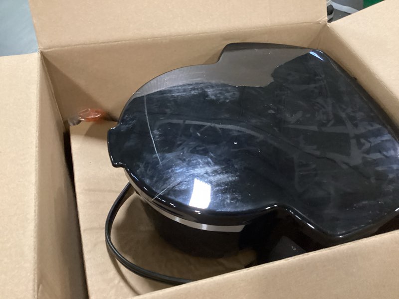 Condition photo showing As Is for BLACK+DECKER 12-Cup Digital Coffee Maker, Programmable, Washable Basket Filter, Sneak-A-Cup, Auto Brew, Water Window, Keep Hot Plate, Black Black Hot Brew