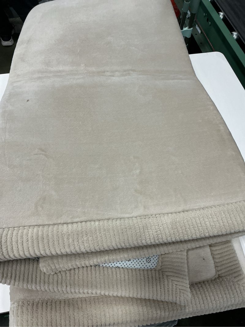Condition photo showing As Is for Hakuna Matte Premium Baby Play Mat 60”x 80” Beige – Cloud-Soft Coral Velvet Memory Foam Rug for Crawling & Play – Non-Slip, Water-Resistant, Care Tummy Time Mat – Non-Toxic Padded Playmat Beige 60" x 80"