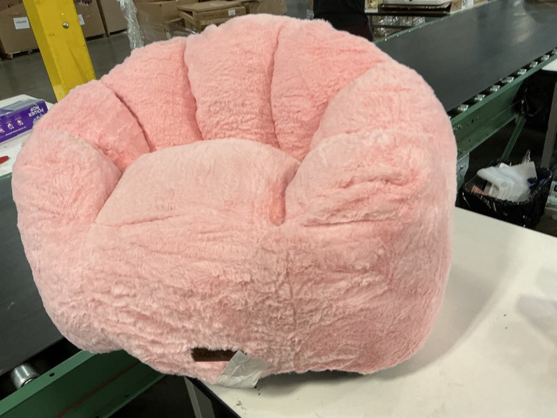 Condition photo showing Good Condition for MAXYOYO Bean Bag Chair for Kids, Shell Shaped Bean Bag Couch for Boys and Girls, Toddler Chair Bean Bag Sofa for Playroom, Nursery Room, Pink Standard Pink
