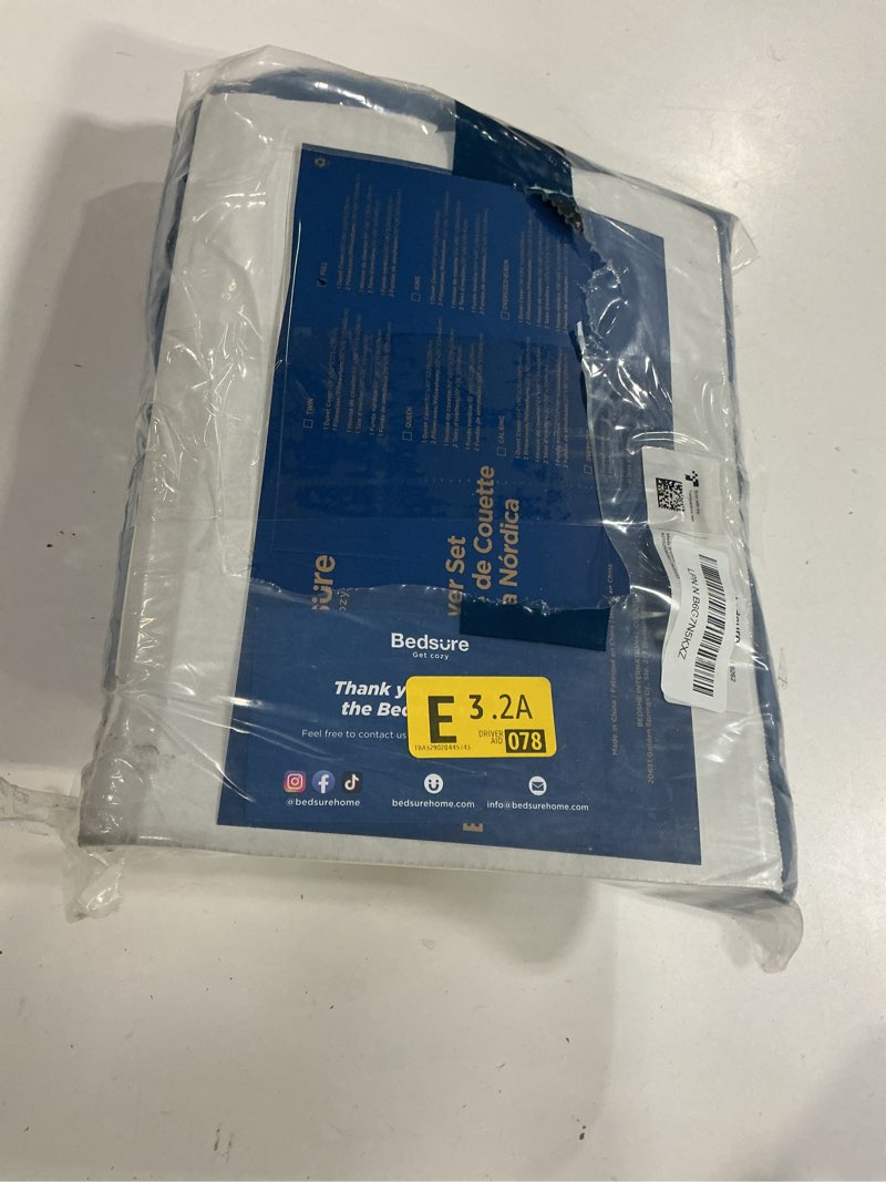 Condition photo showing As Is for bedsure duvet cover full size - soft double brushed bedding set for kids & adults, zipper closure, 3 pieces, includes 1 duvet cover (80"x90") & 2 pillow shams, no comforter, slate blue full (80" x 90") 06 - slate blue (no comforter)
