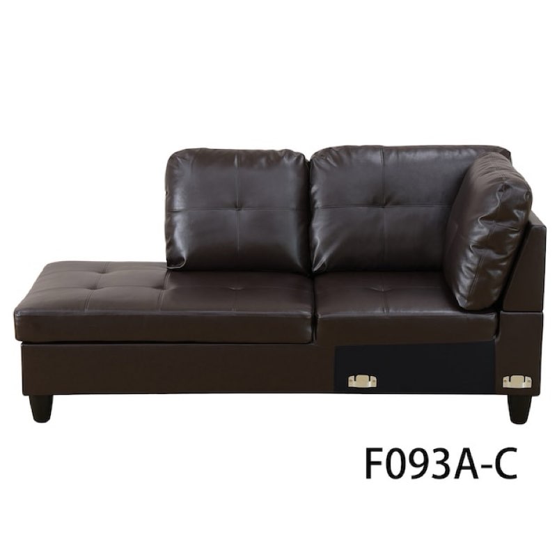 incomplete *only chaise*Hommoo Modern Faux Leather Sectional Couch and Sofa Set, L Shaped Sectional Sofa, Living Room Furniture Sets, Brown(No Ottoman)