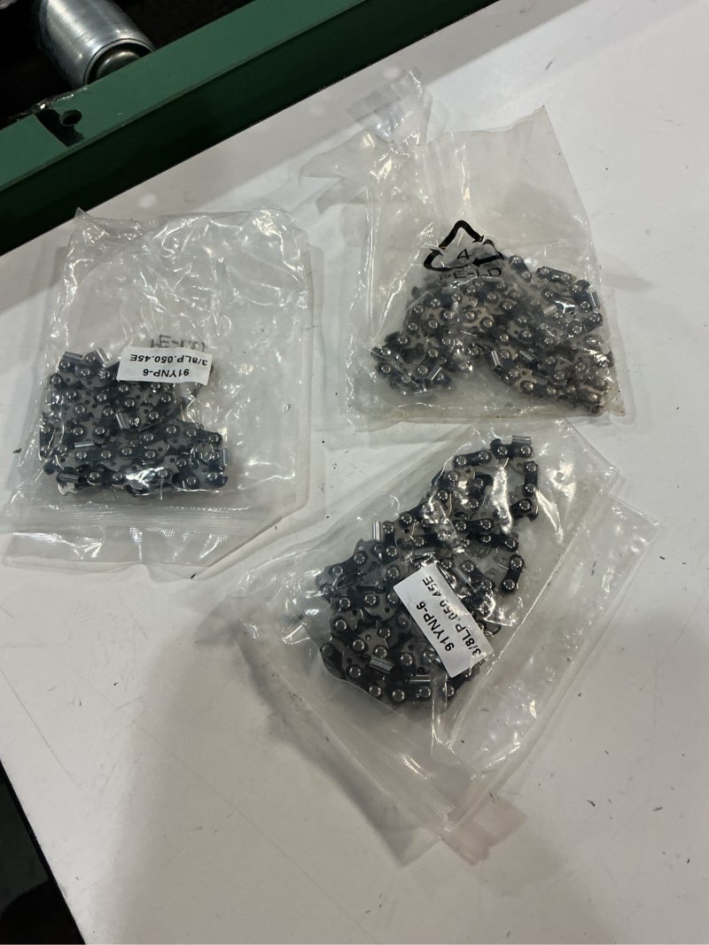 Condition photo showing Good Condition for 12 inch chainsaw chain 3/8" lp pitch .043" gauge 45 drive links fits milwaukee m18 fuel, kobalt 1224, wg350/ 380, lcs1240 (3 packs) (91ynp-6) 12" 3/8"lp.050" 45dl-low kickback*3pcs