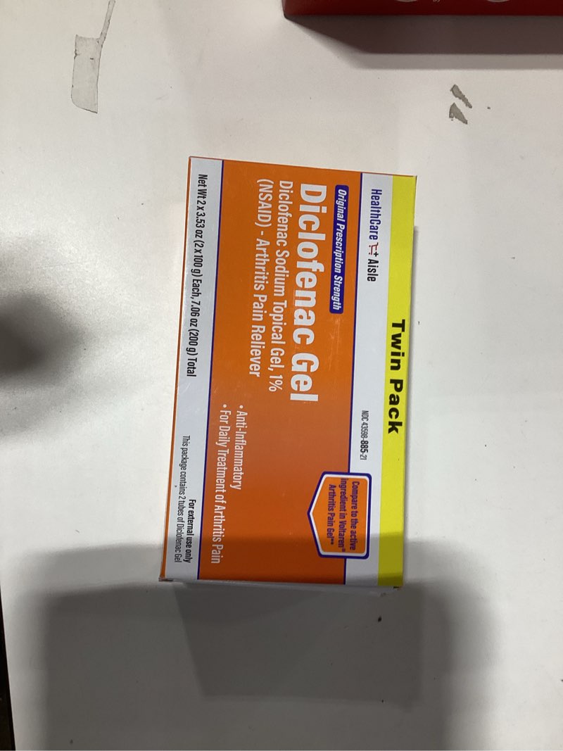 Condition photo showing As Is for HealthCareAisle Diclofenac Gel Twin Pack Diclofenac Sodium Topical Gel (NSAID) Arthritis Pain Reliever 1% 200 grams (2 x 100g)