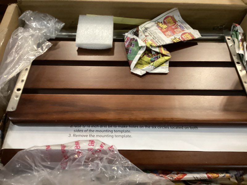 Condition photo showing Good Condition for 18" ADA Compliant Folding Teak Shower Seat Wall Mounted-Teak Folding Shower Bench, Folding Shower Seat for Inside Shower, Teak Foldable Shower Chair, Fold Down Shower Seat, Max Load 400lbs 18.4*13.4*10.4 Inch?Teak?