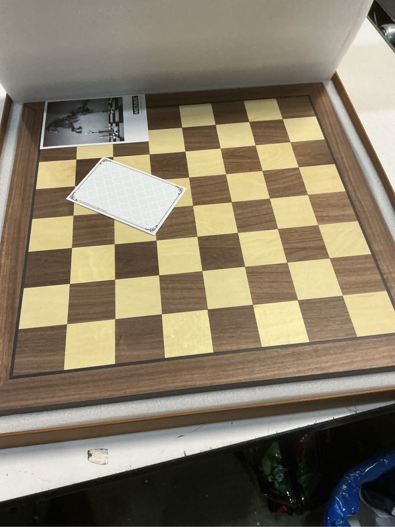 Condition photo showing New/Like New for amerous 17 inches wooden chess board only, professional tournament chess board large with gift package - chess rules, beginner chess board game for adults