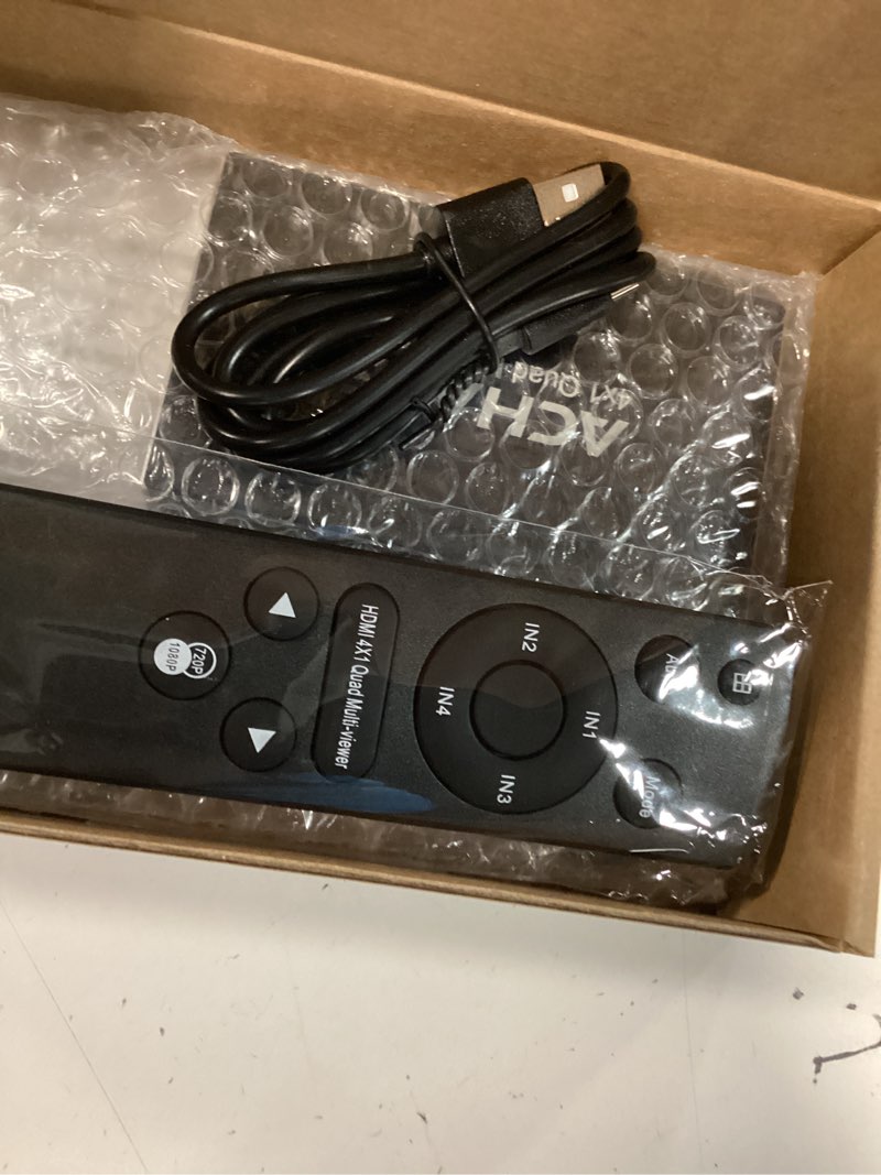 Condition photo showing Good Condition for achave 4x1 hdmi multiviewer switch 2x1 3x1, 4k@30hz 1080p@60hz quad screen splitter with 10 display modes, seamless switching, ir remote control, compatible with laptop, xbox, tv box