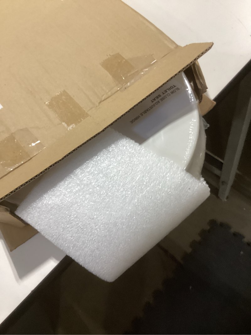 Condition photo showing Good Condition for highcraft premium elongated toilet seat with slow-close design & adjustable hinges - molded wood toilet seat - fits standard elongated toilets - oval seat in white