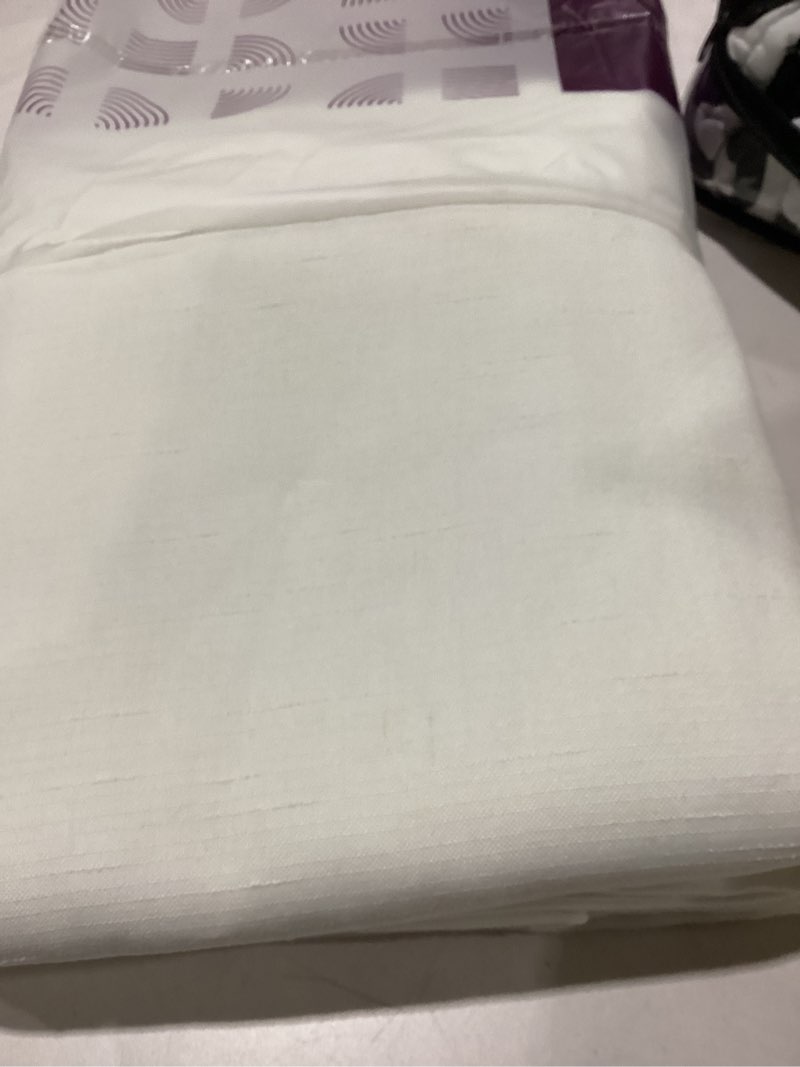 Condition photo showing New/Like New for jinchan linen white curtain extra wide 100 inch large window curtain light filtering semi sheer for patio sliding glass door rustic farmhouse drapes for living room bedroom sunroom 100x90 inch 100"w x 90"l (pack of 1) off white