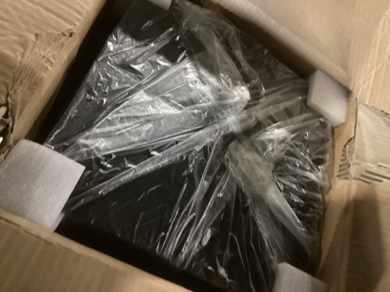 Condition photo showing New/Like New for acrylic donation box, 12" x 12" x 12" ballot suggestion box with lock & 2 keys, raffle voting box with slot for school conference fundraising (black) black 12" x 12" x 12"