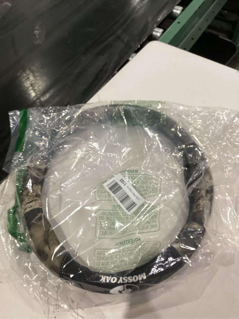 Condition photo showing Good Condition for Mossy Oak Camo Steering Wheel Cover, Universal 15 inch - Made with Premium PVC Leather and Cotton Fabric - Official Licensed Product Cotton Steering Wheel Cover