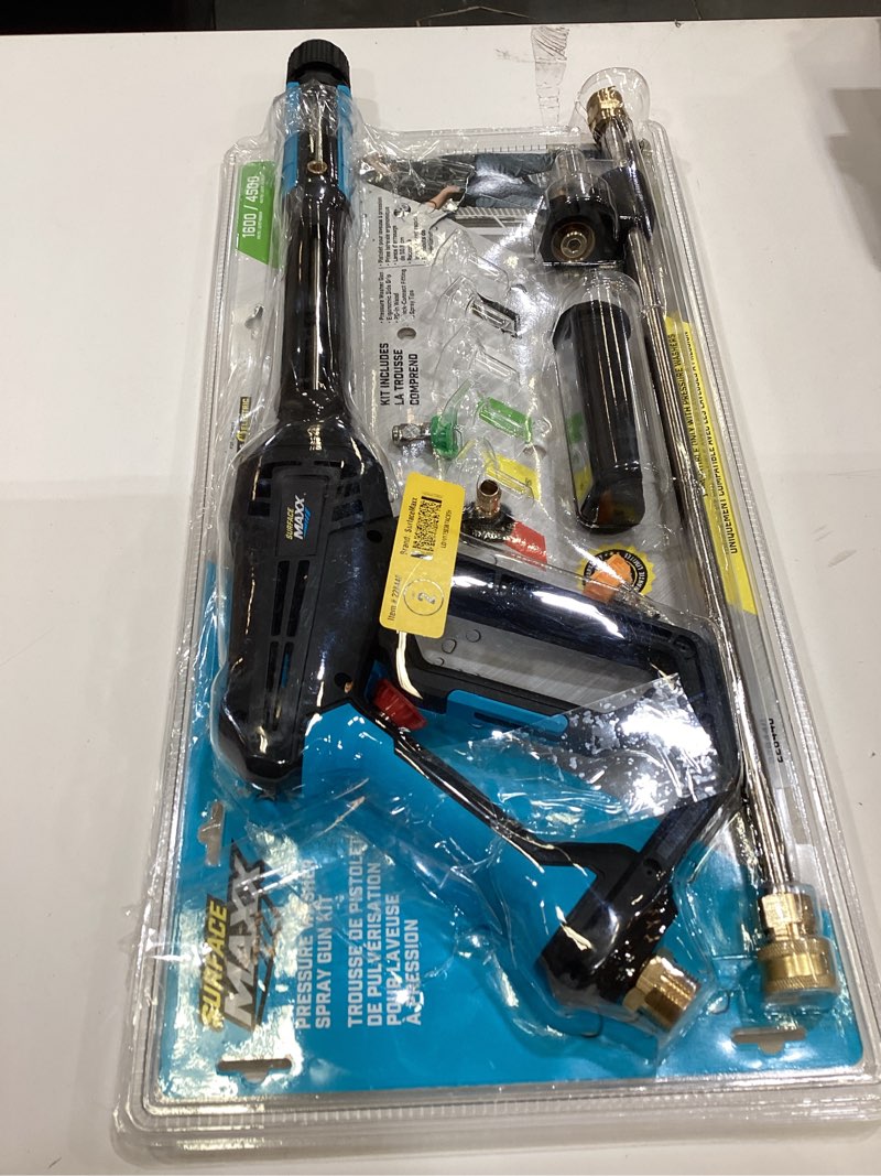Condition photo showing As Is for surfacemaxx 1.67-ft up to 4500-psi plastic pressure washer spray gun kit