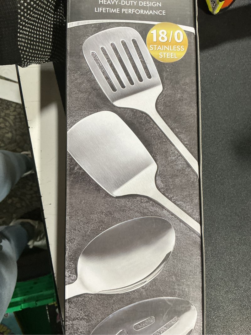 Condition photo showing Good Condition for 4 Pcs Cooking Utensils Set, Stainless Steel Kitchen Utensils, Heat Resistant Metal Kitchen Tools Inc