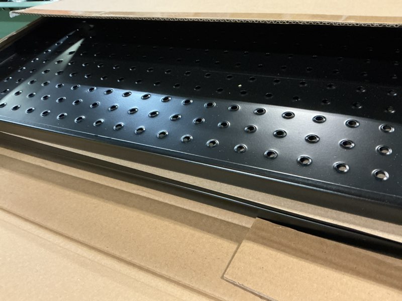 Condition photo showing Good Condition for Pegboard Smith Metal Pegboard Panels 12" x 24", 3 Pack Black Wall Mounted Tool Organizer Boards, Hea