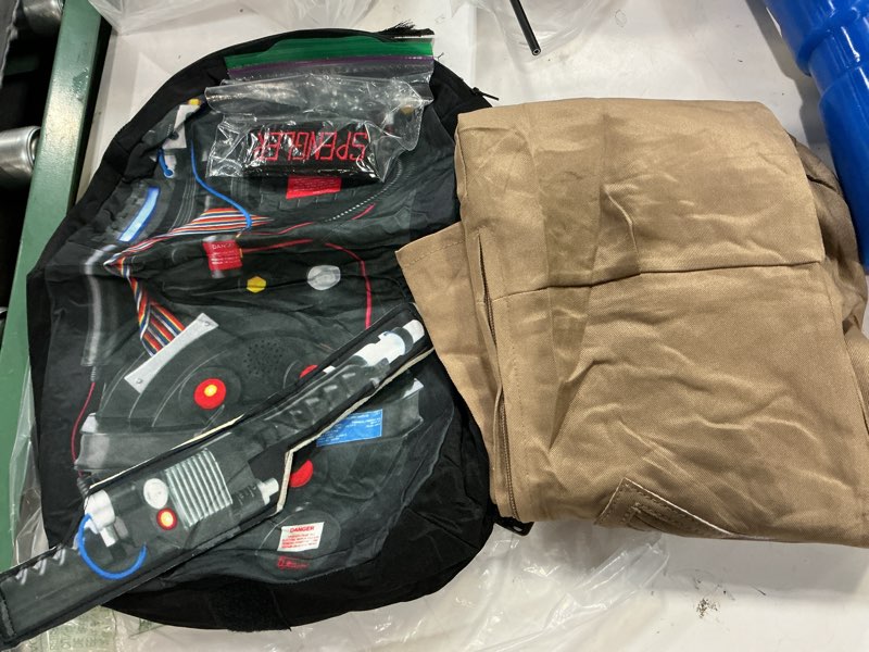 Condition photo showing Good Condition for 3 pcs ghost costume kids deluxe set for halloween dress up party and roleplay cosplay with proton pack 8-10 years