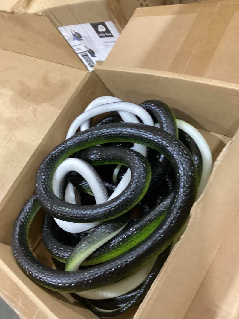 Condition photo showing New/Like New for adullpony rubber realistic prank fake snake: scare birds squirrels away keep deterrence for garden lifelike large plastic black snake props 6 pcs for outside halloween decorations