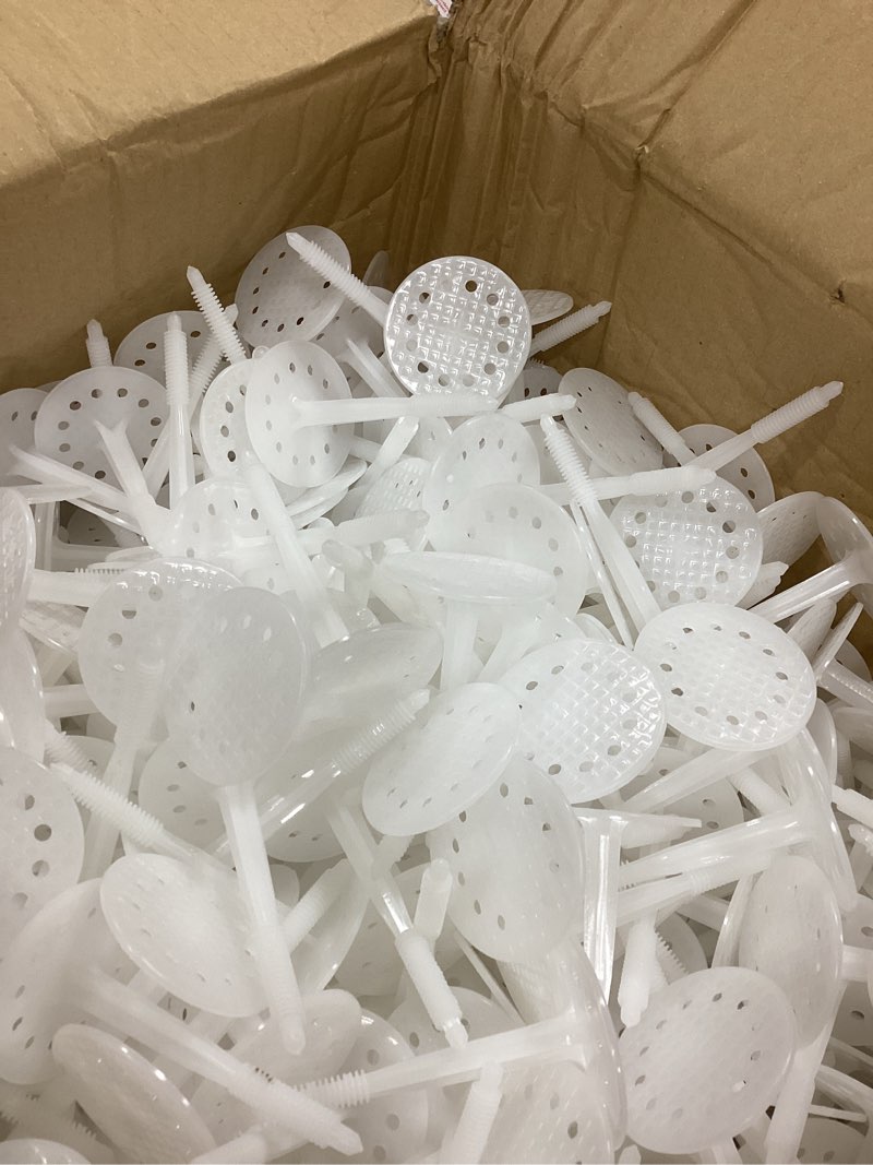 Condition photo showing Good Condition for wonderjune 500 pcs 10 cm heavy duty plastic insulation masonry fasteners, durable anchors fasteners for fixing and fastening rigid foam insulation board panels