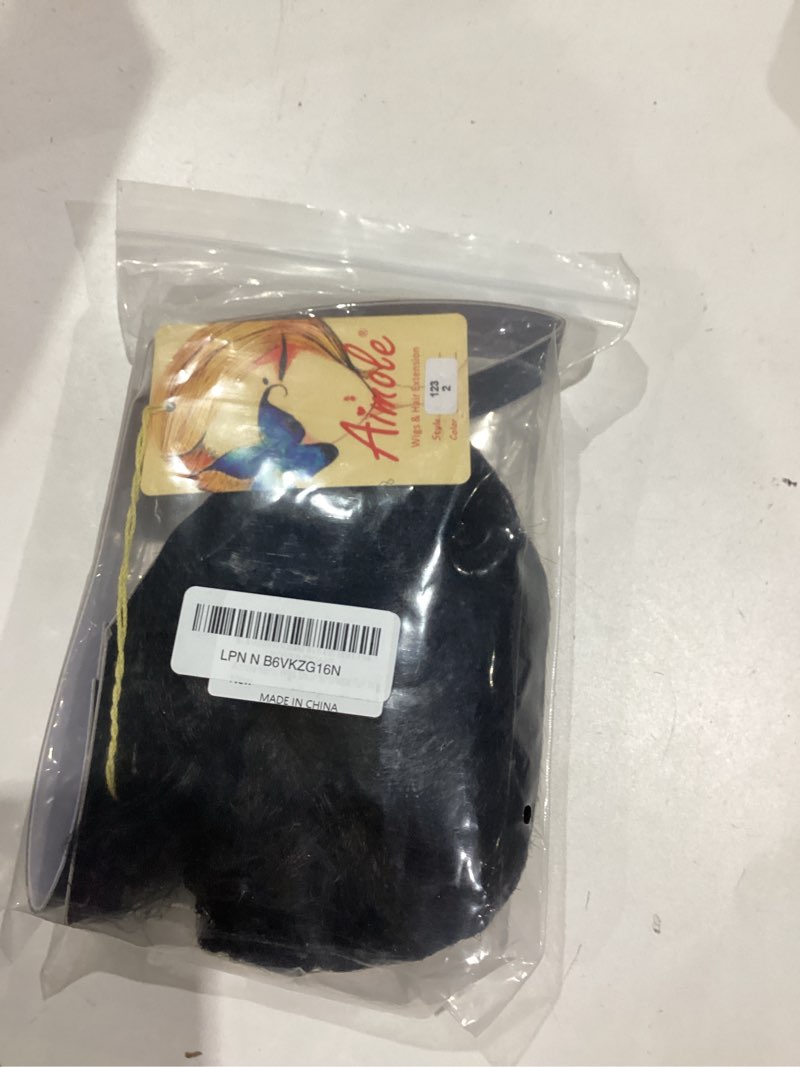 Condition photo showing Good Condition for aimole mens wigs short black straight hair synthetic full wig(2 black) #2 black