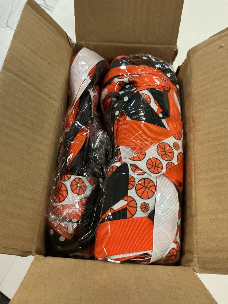 Condition photo showing Good Condition for 24 Pcs Basketball Hair Accessories for Girls, Holder Streamer Elastics, Basketball Hair Ties, Basketball Ribbon,Basketball Scrunchies for Girls Ponytail Holder Scrunchies Gifts Orange 1 Count (Pack of 24)