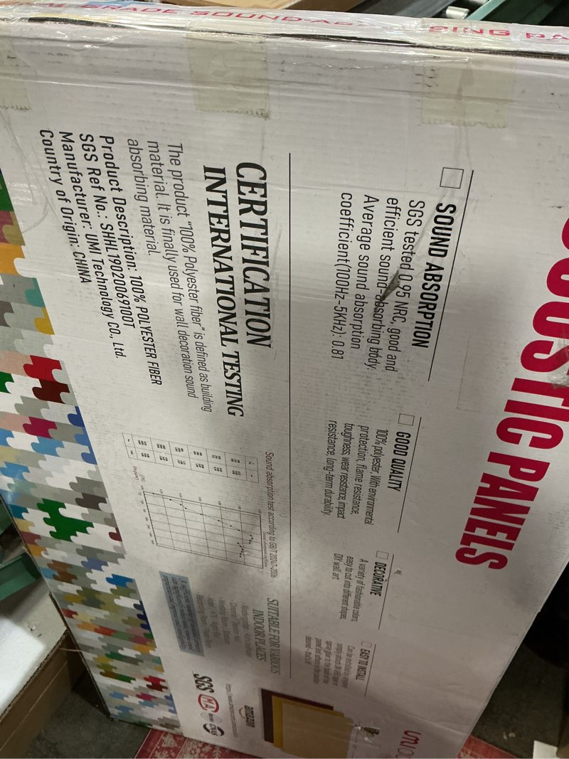 Condition photo showing Good Condition for UMIACOUSTICS 6 Packs Acoustic Panel,47.2 x 23.6 Inches Decorative Sound Proof Panel for Office,Home Theater,Studio,Dark Oak