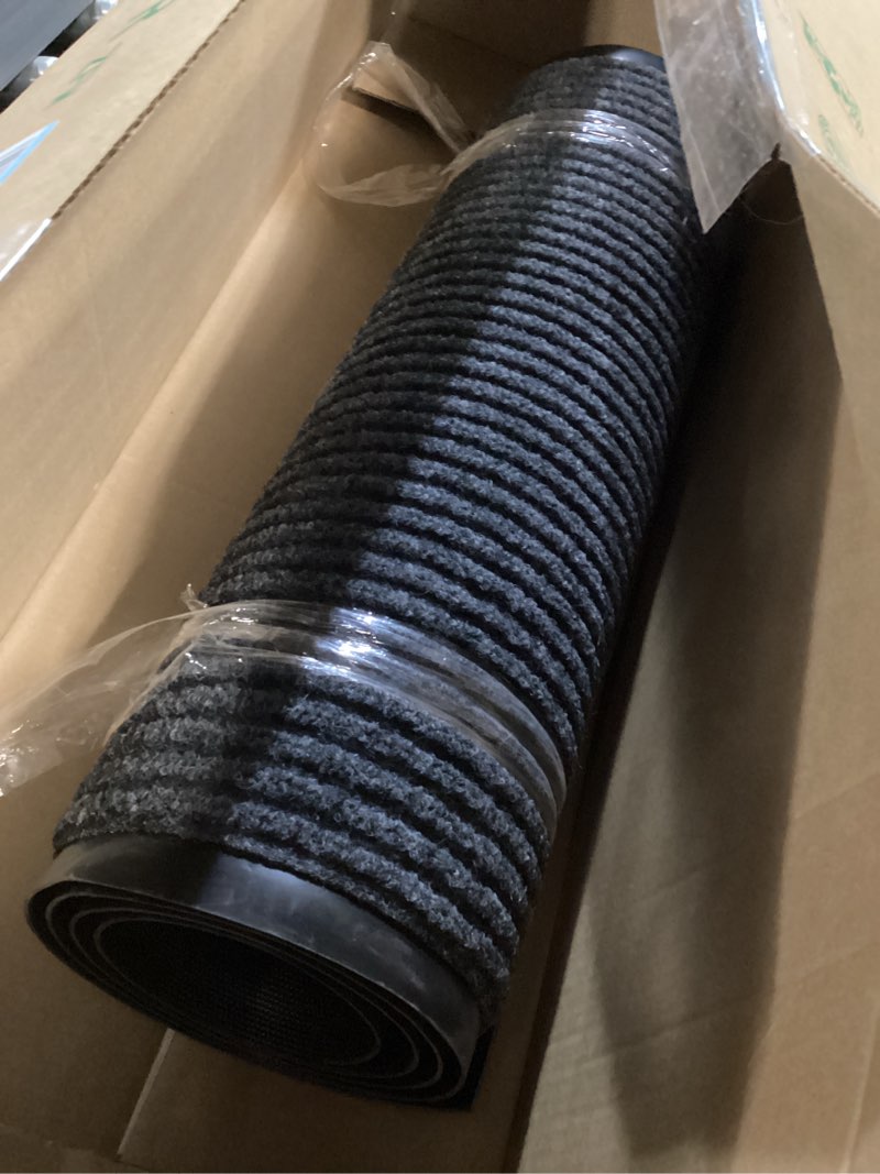 Condition photo showing Good Condition for brush step large front door mat 3'x10' outdoor indoor commerical entrance mat doormat striped low profile rubber back heavy duty and easy to clean gray