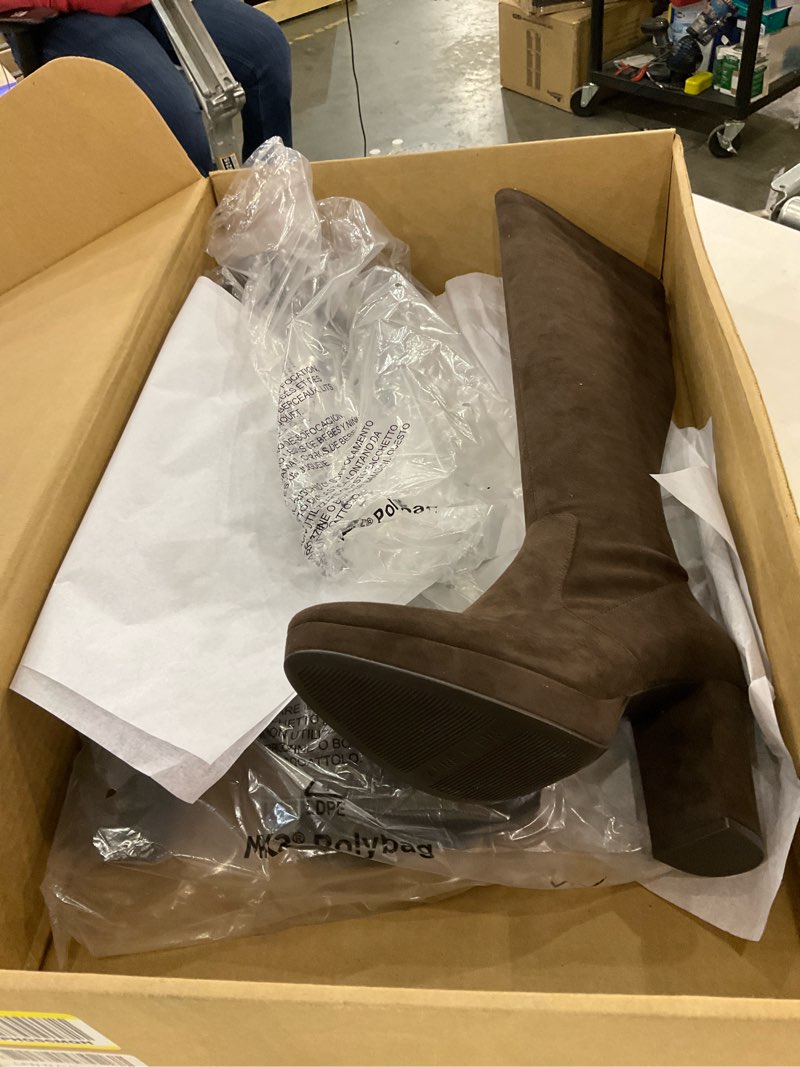 Anne Klein Women's Journey Block Heel Knee High Boot, Chocolate, 8.5 M