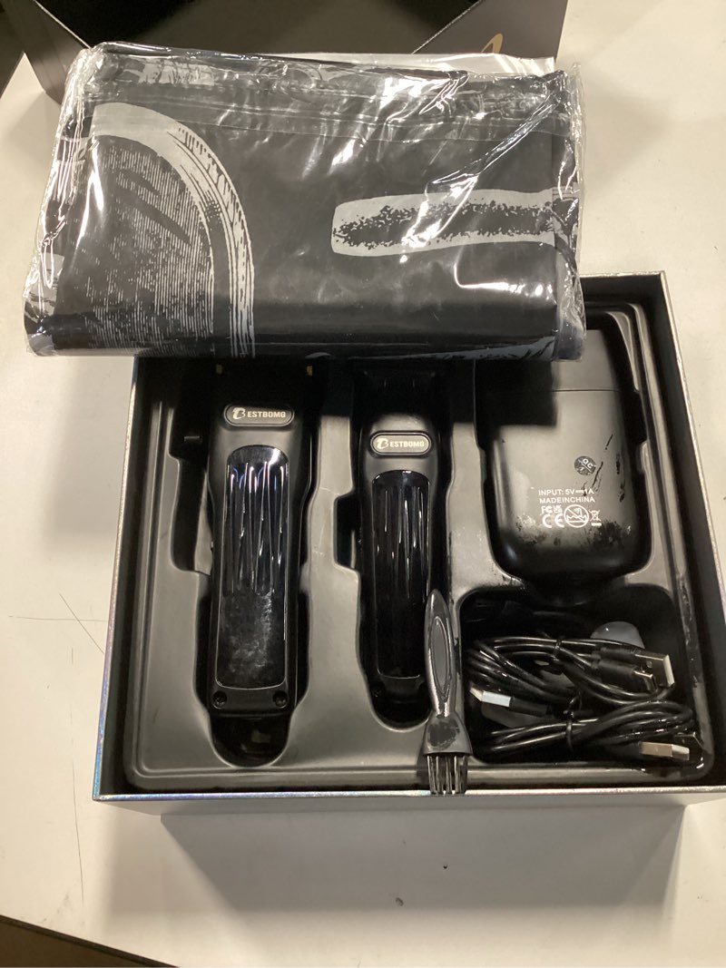 Condition photo showing As Is for BESTBOMG® Hair Clippers for Men, Professional Hair Clippers, Beard Trimmer& Rechargeable Shaver Set, Metal T-Blade, LED Display, Barber Hair Cutting Kit for Men Grooming & Gifts, BS-808A (Black)