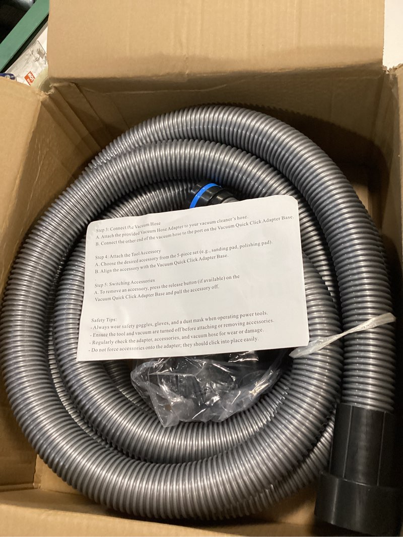 Condition photo showing New/Like New for 16ft shop vac hose extension,commercial dust collection hose kit,1-1/4 diameter tpe vacuum hose with 6 adapters for vacuums system,compatible with woodworking power tool and sander by tomoon 16ft gray