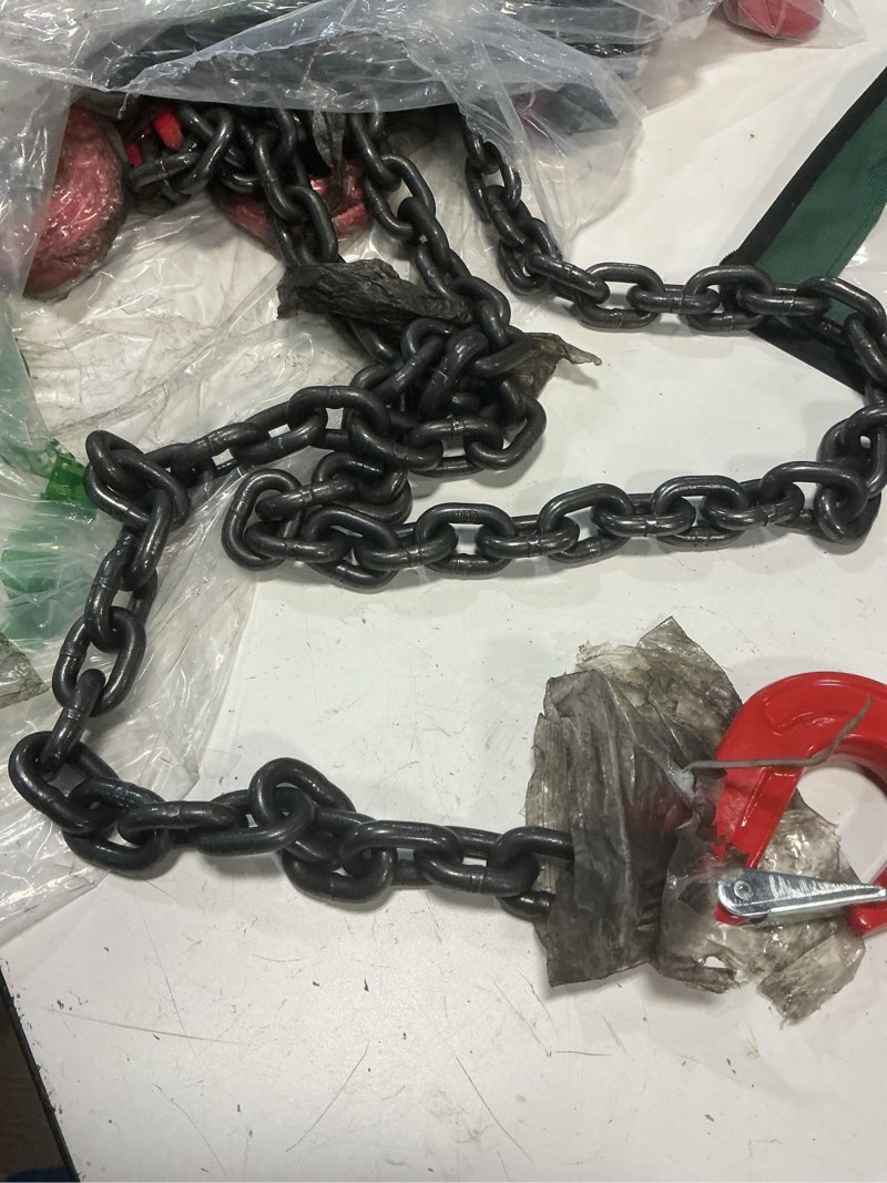 Condition photo showing Good Condition for chain sling 1/2" x 12' with hooks red hyr211 13-8 wll5.3t
